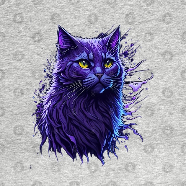 Purple Cat Splash Art by karma-stuff